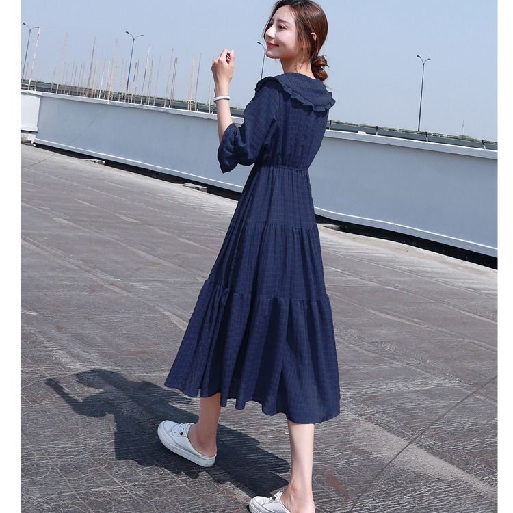 French Vintage Floral Midi Dress - 미디 패션 우아한 2021 퍼프 슬리브