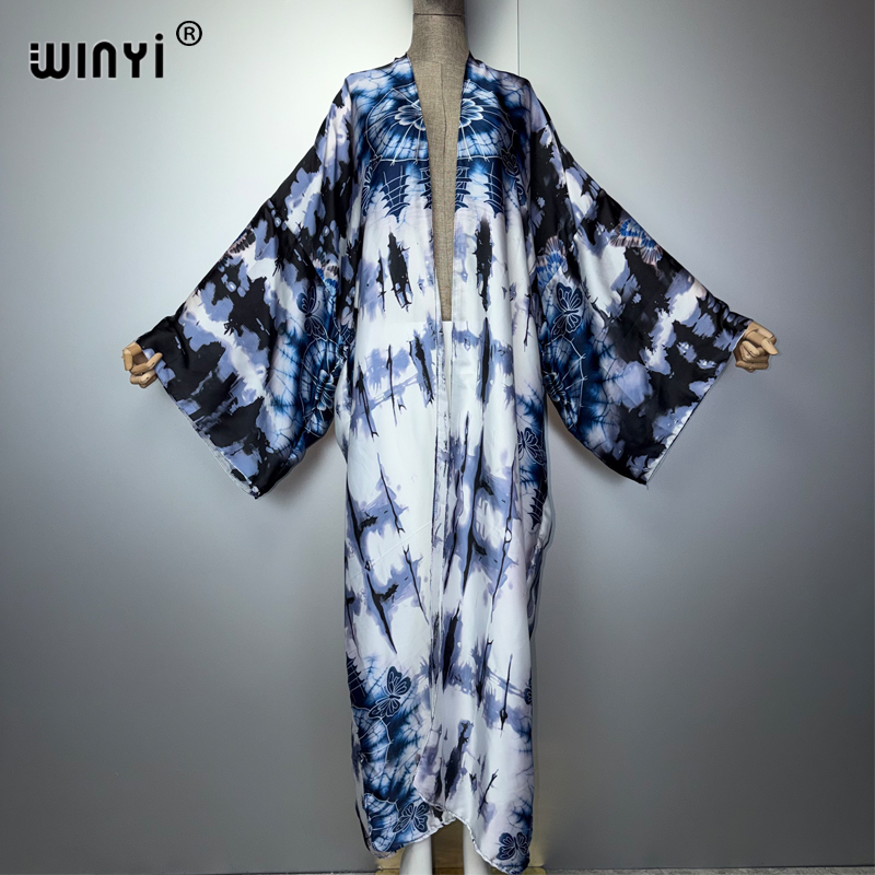 Boho Summer Beach Maxi Dress - WINYI 2026 보헤미안 키모노 맥시 비치웨어
