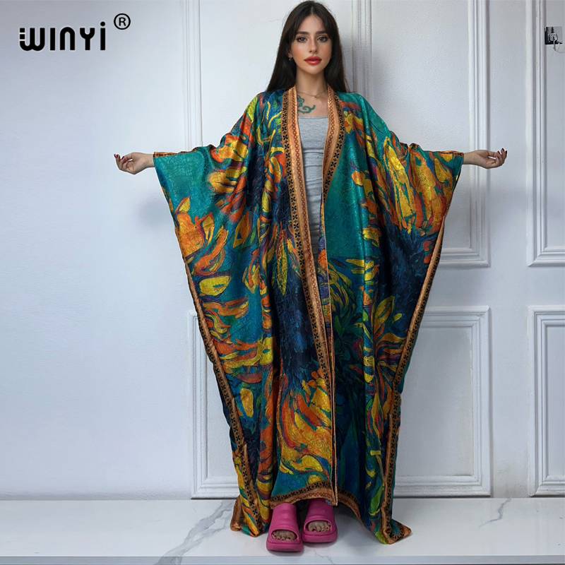 Boho Summer Beach Maxi Dress - WINYI 하이 퀄리티 보호 프린트 오픈