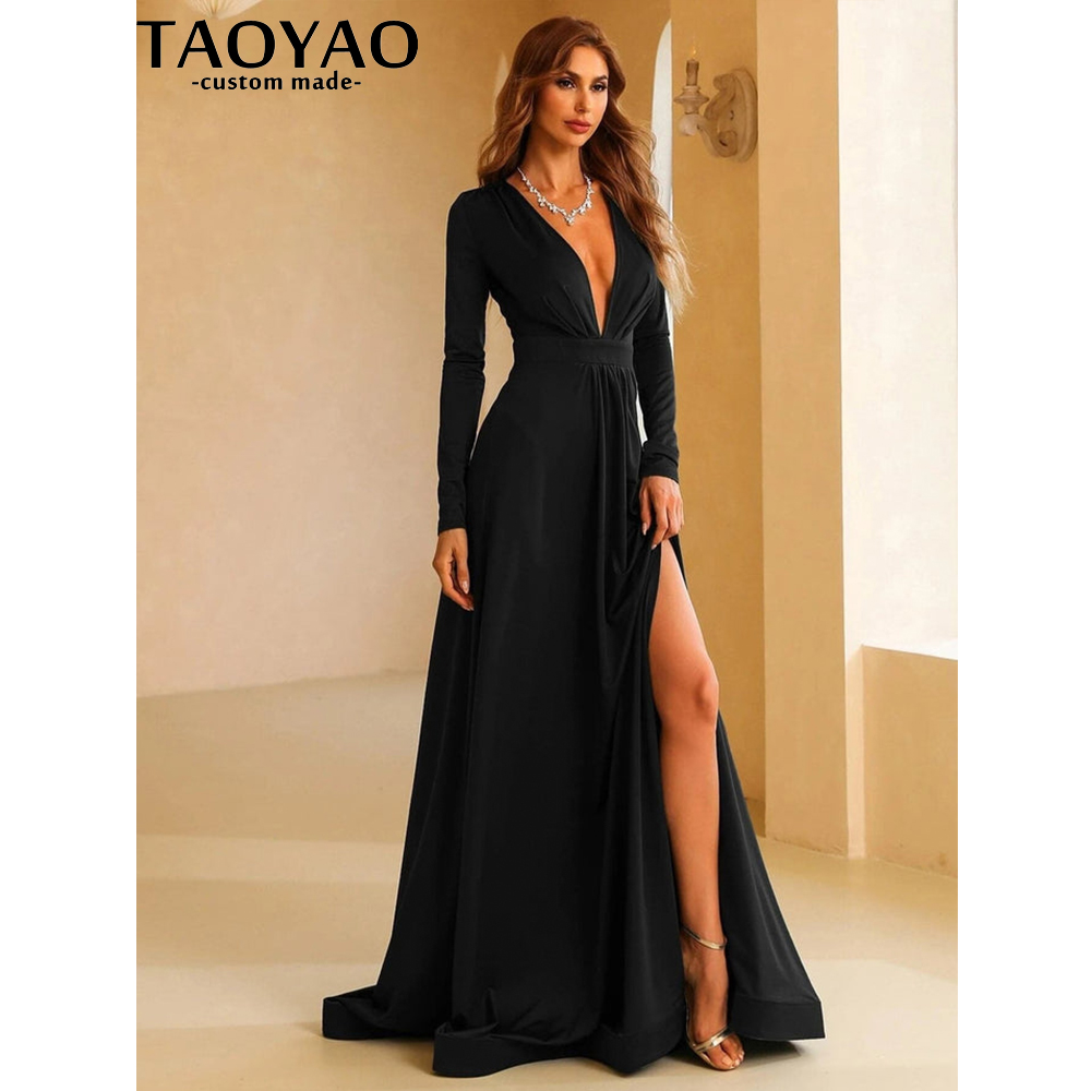 TaoYao 여성용 이브닝 드레스, 맞춤형 A 라인,  - Elegant Satin Evening Gown Split 리뷰 및 가격