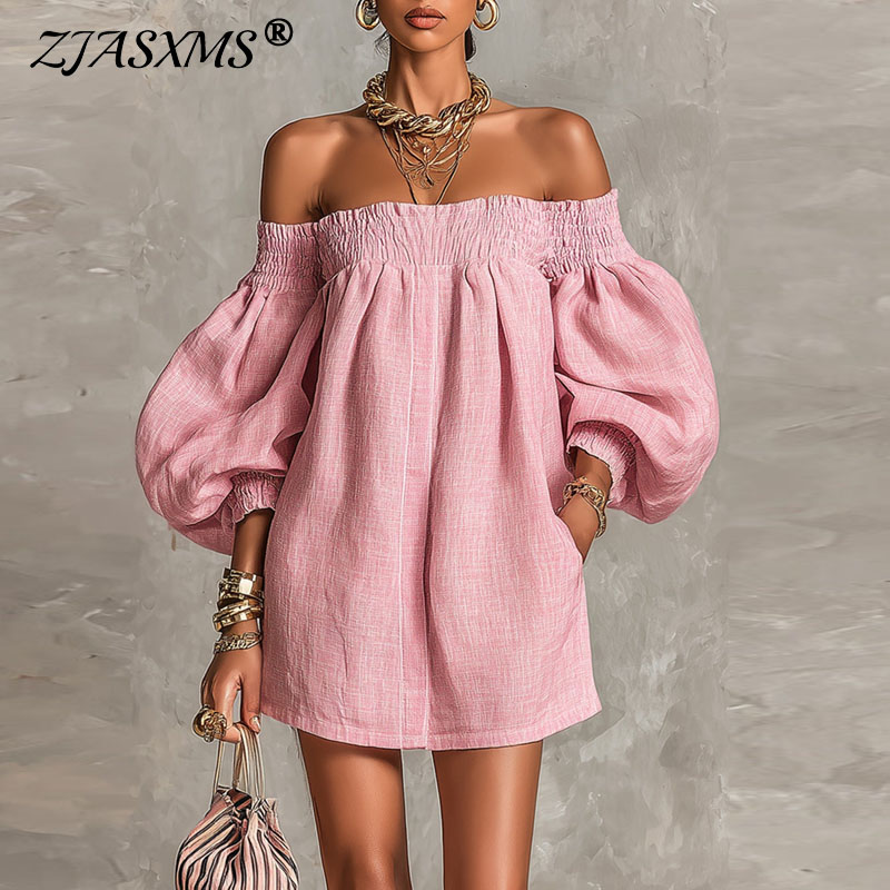 2026 여름 새로운 오프 숄더 퍼프 슬리브 미니 드레 - Off Shoulder Puff Sleeve Sundress 리뷰 및 가격