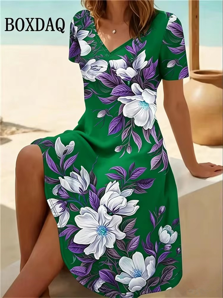6XL 플러스 사이즈 여성 드레스 여름 해변 캐주얼 A - Boho Summer Beach Maxi Dress 리뷰 및 가격