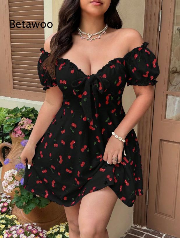 여성용 오프 숄더 꽃무늬 미니 드레스, 퍼프 슬리브 타 - Off Shoulder Puff Sleeve Sundress 리뷰 및 가격