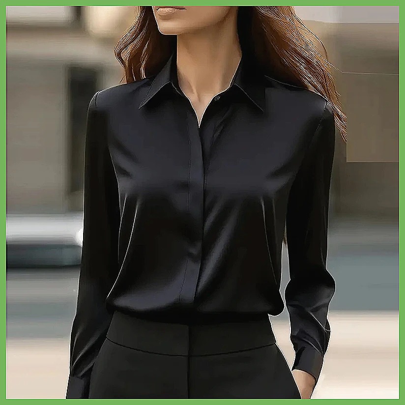 새로운 여성용 오피스 블라우스 긴팔 턴다운 칼라 포멀  - Blouses 리뷰 및 가격