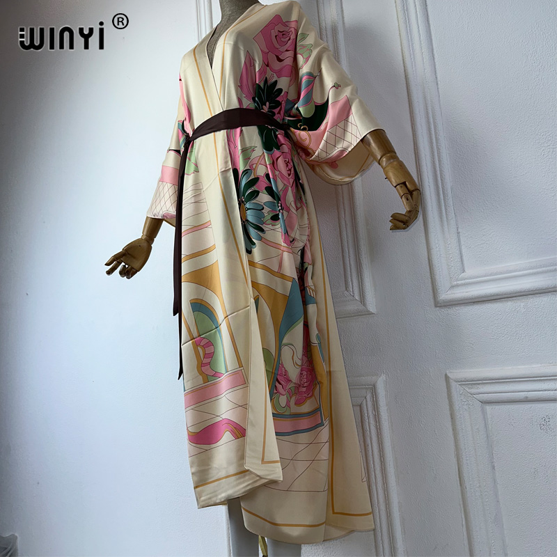 WINYI 여름 프린트 중동 키모노 비치 커버업 드레스 - Boho Summer Beach Maxi Dress 리뷰 및 가격