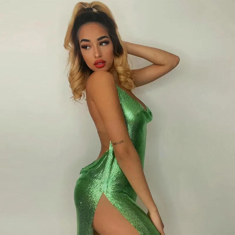 Gilding 미니 클럽 파티 드레스 여성 섹시한 Dr - Y2K Backless Halter Mini Dress 리뷰 및 가격