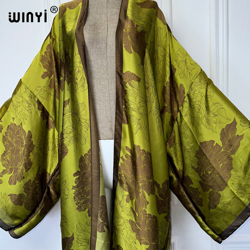 WINYI 아프리카 보호 프린트 기모노 롱 드레스, 여 - Boho Summer Beach Maxi Dress 리뷰 및 가격