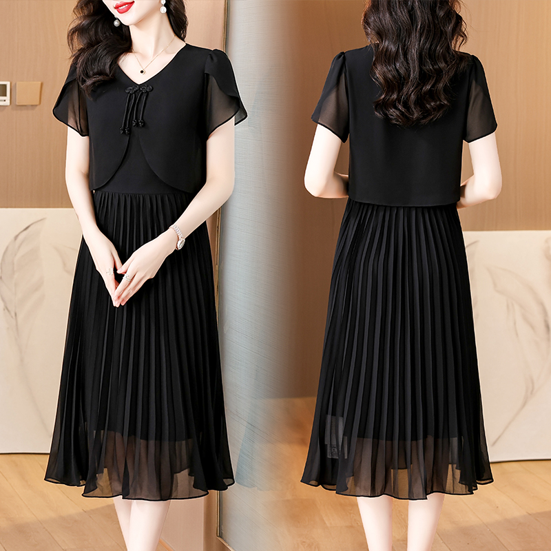 2025 여름 솔리드 쉬폰 캐주얼 미디 플리츠 드레스  - French Vintage Floral Midi Dress 리뷰 및 가격